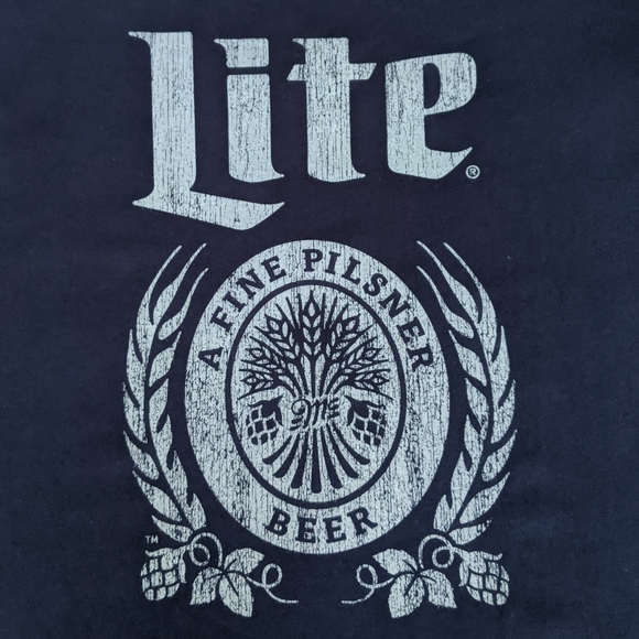 🌼 Recycled Karma Miller Lite Beer Graphic Tee in Navy, XS NWT - Picture 3 of 5